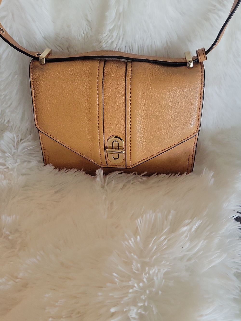 REBECCA MINKFOFF - Classic Tan Leather Crossbody Bag